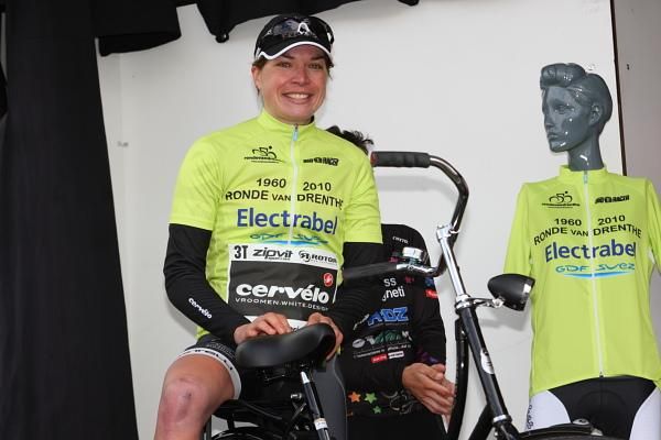 A softer ride perhaps, on the cobbles, than a carbon race bike - Sarah D&uuml;ster (Cervelo Test Team) won the GPM / bergs prize