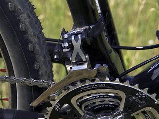 Shimano's XTR front derailleur is a lightweight choice