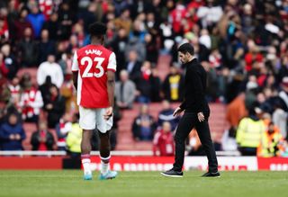 Arsenal manager Mikel Arteta after the Premier League match at the Emirates Stadium, London. Picture date: Saturday April 9, 2022
