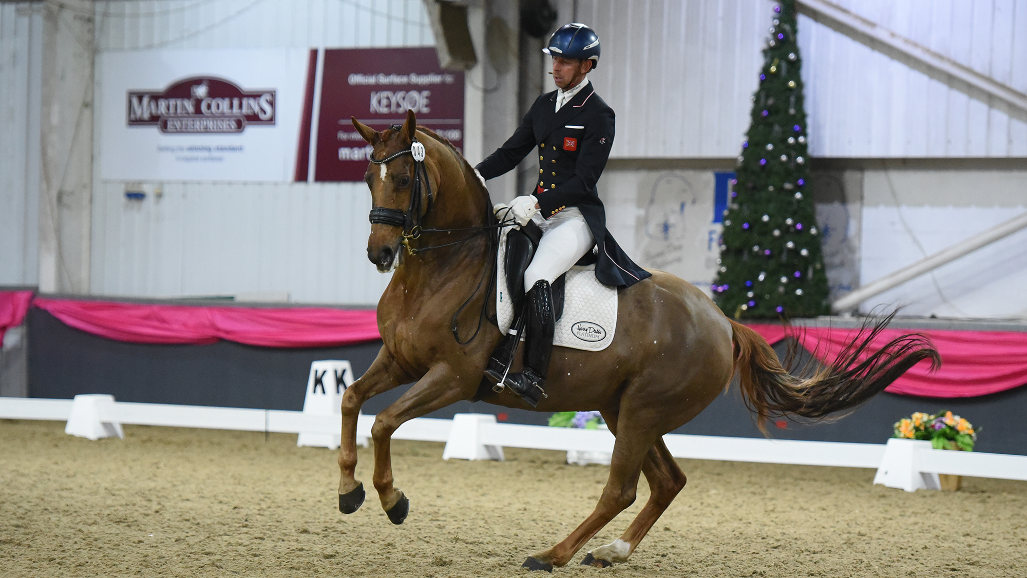 Dan Watson riding a pirouette on chestnut mare Butterfly IV