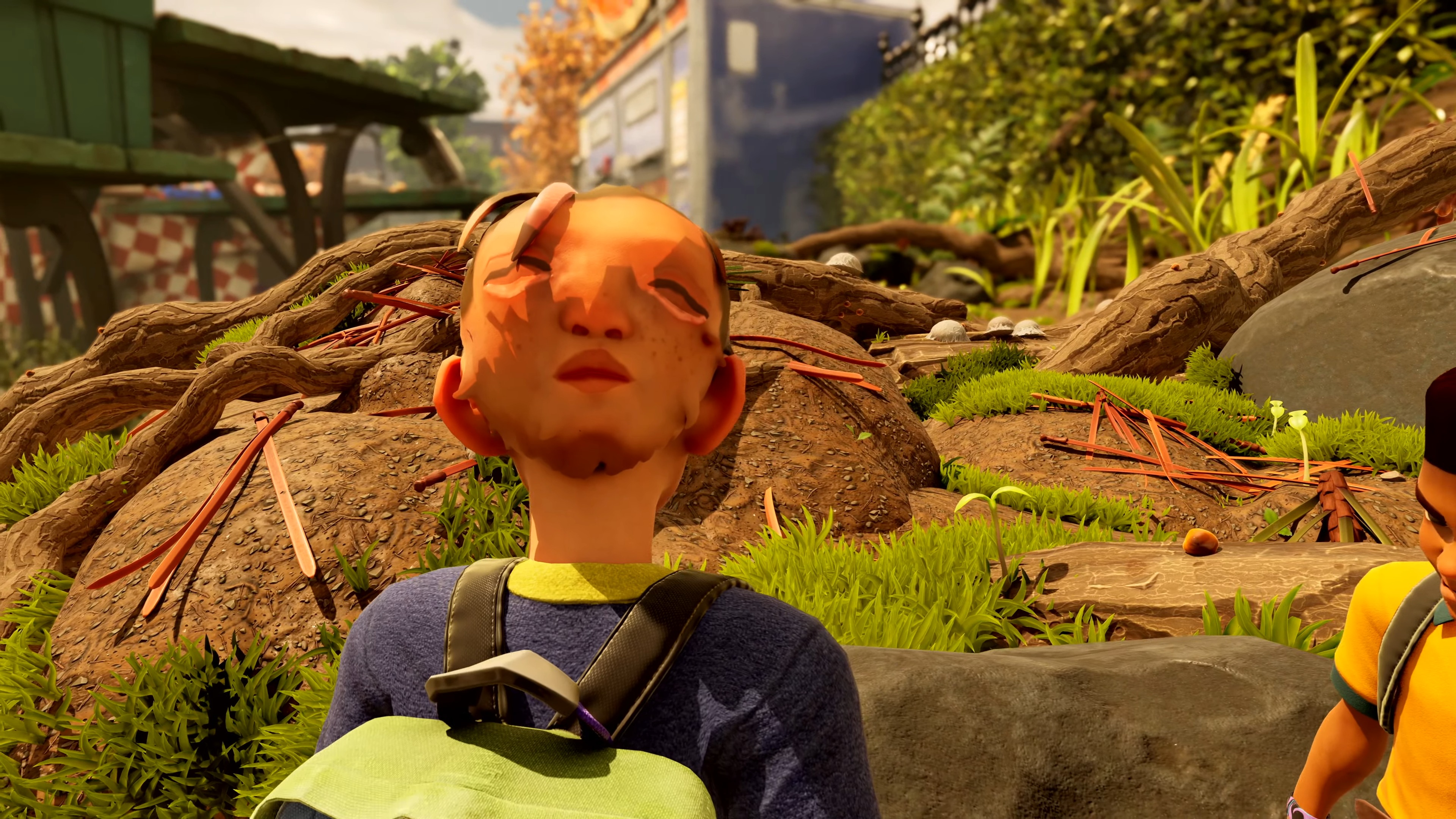 A buggy, backwards face in Grounded 2.