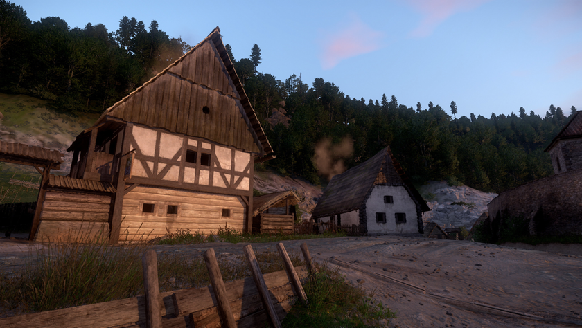 A Kingdom Come: Deliverance next gen screenshot showing a small town.