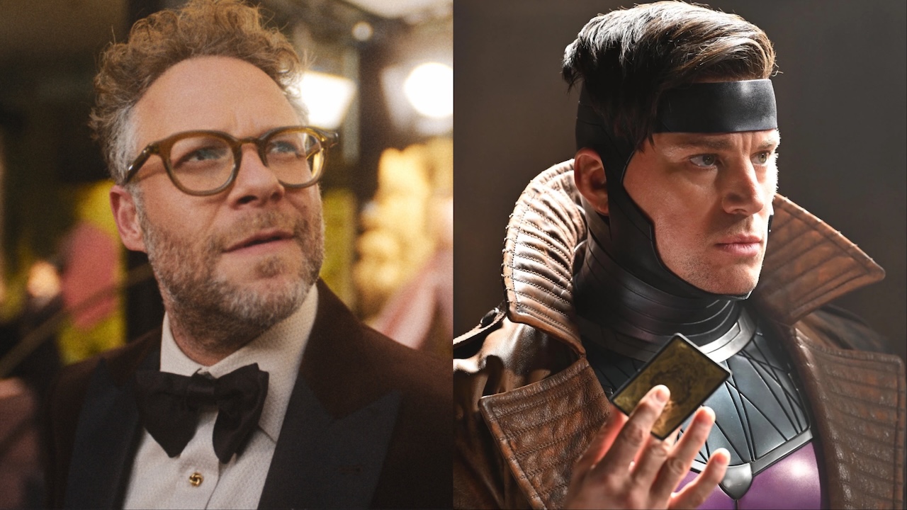 Seth Rogen as Matt Remick in The Studio, and Channing Tatum as Gambit in Deadpool &amp; Wolverine