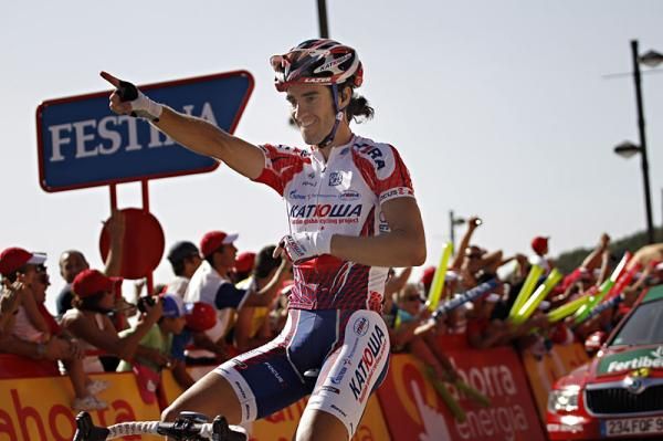 Daniel Moreno (Katusha) celebrates a stage win