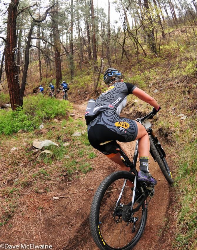 Erin Huck (Tokyo) attempting to reel in the leaders