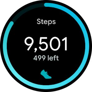 Steps progress on the Fitbit Wear OS app