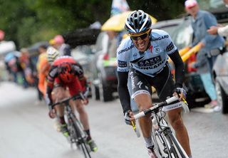 Alberto Contador (Saxo Bank) put in a powerful attack on the Col de Manse.