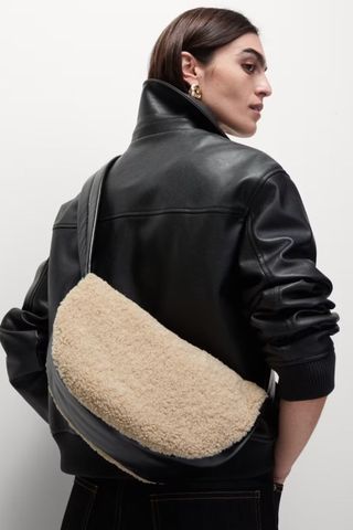 M&S Faux Shearling Cross Body Bag