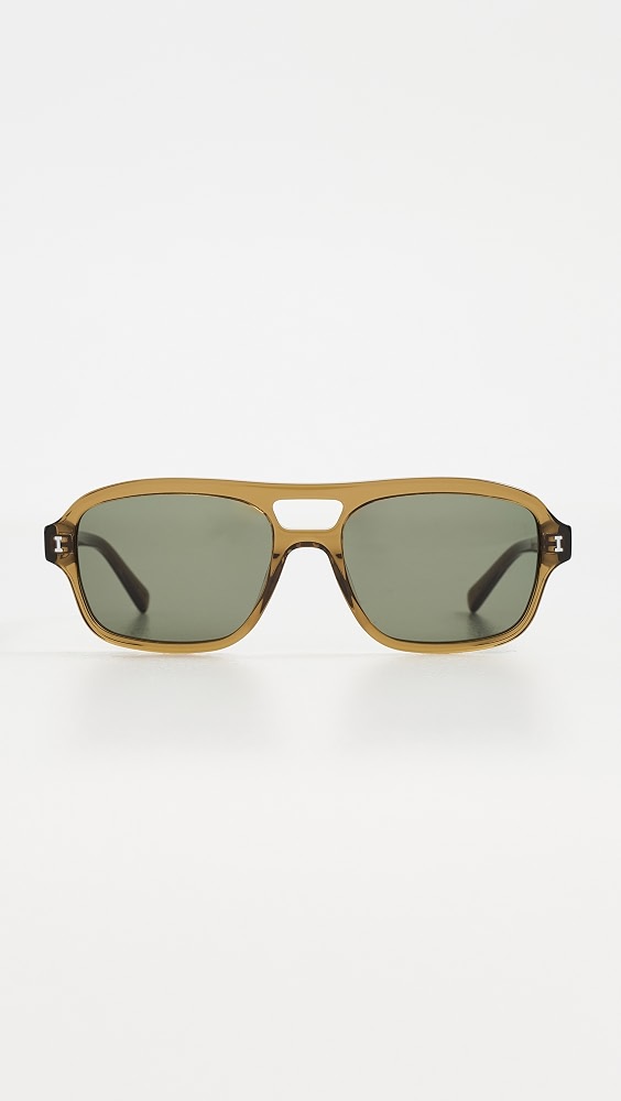 Queens Sunglasses - Ochre W/ Olive Flat Lenses