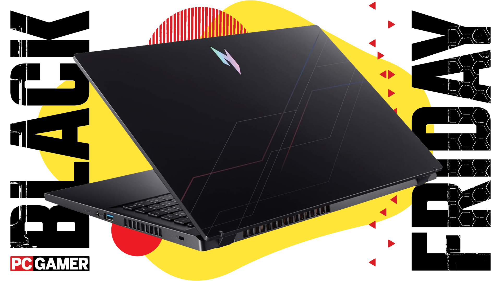 Black Friday listing image with an Acer gaming laptop featured