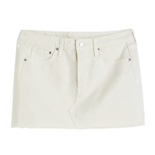 H&M white denim skirt