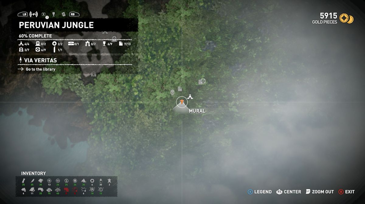 Peruvian Jungle relic, mural, and document locations Complete Shadow