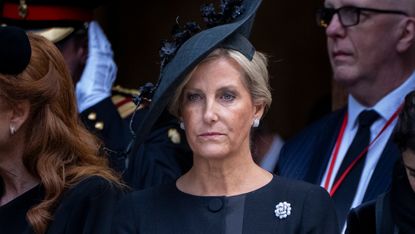 Sophie, Duchess of Edinburgh attends the funeral of Katharine, Duchess of Kent at Westminster Cathedral on September 16, 2025