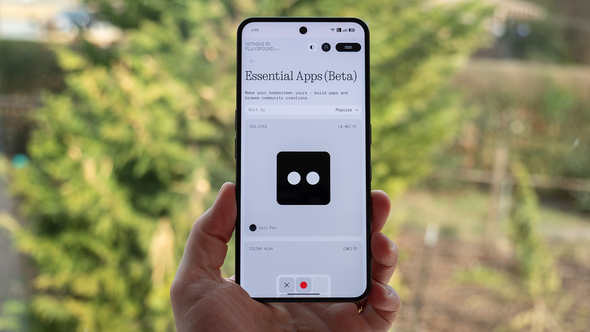 Browsing the Essential Apps gallery on a Nothing Phone 3