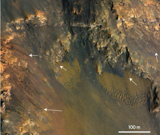 Dark Streaks on Slopes of Mars