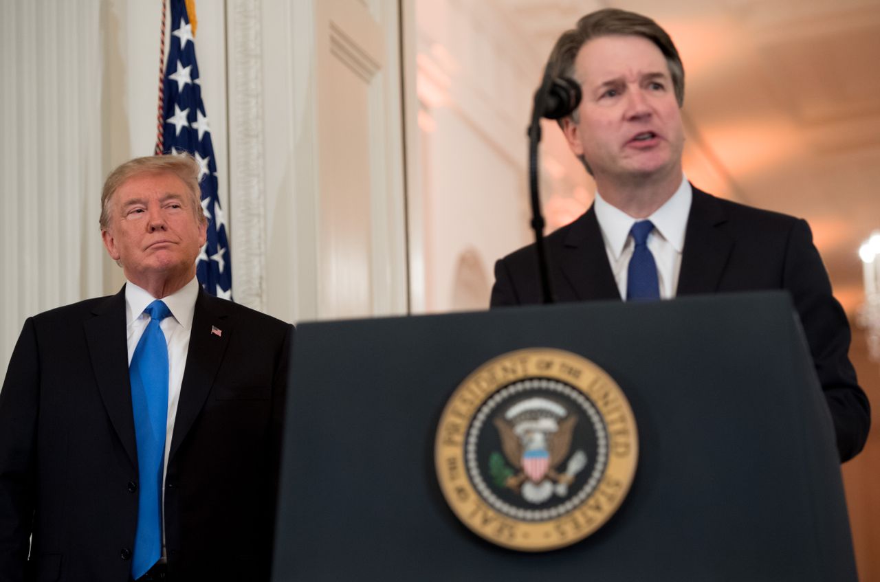 Brett Kavanaugh next to President Trump