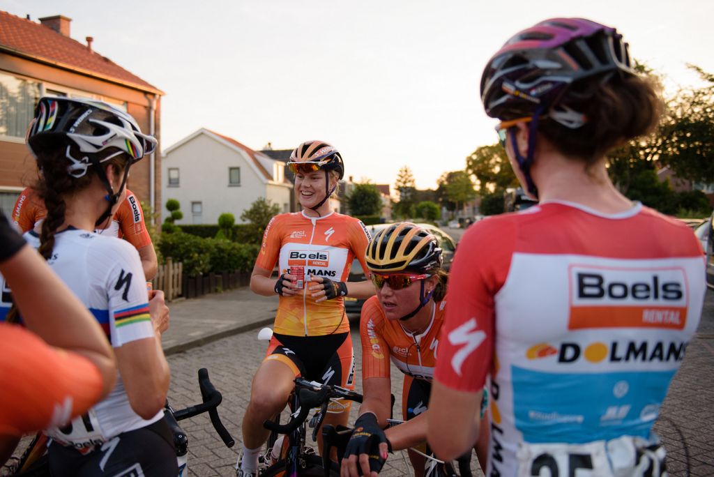 A happy Boels Dolmans squad post-win