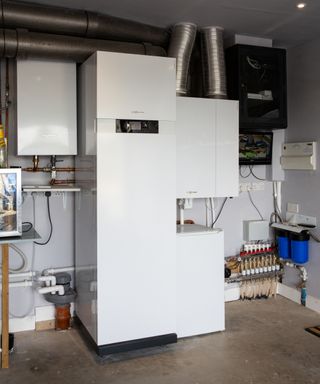 ground source heat pump shown in dedicated plant room