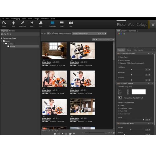 With the organizing and editing tools located on the right side of your images, StudioLine Photo Classic lets you add keywords and perform basic edits on your photos.