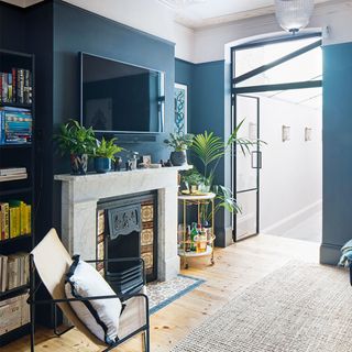 blue living room