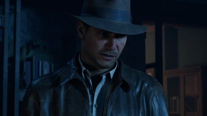 Indiana Jones and the Great Circle screenshot of Indiana Jones in the darkness 