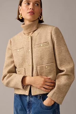 J.Crew Collection cropped lady jacket in Italian wool-blend bouclé