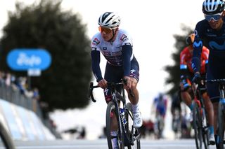 FERMO ITALY MARCH 11 Remco Evenepoel of Belgium and Team QuickStep Alpha Vinyl White Best Young Rider Jersey crosses the finish line during the 57th TirrenoAdriatico 2022 Stage 5 a 155km stage from Sefro to Fermo 317m TirrenoAdriatico WorldTour on March 11 2022 in Fermo Italy Photo by Tim de WaeleGetty Images