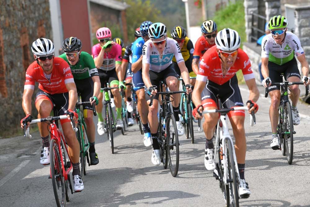 Bauke Mollema (Trek Segafredo) leads the break on stage 15 of the Vuelta a Espana