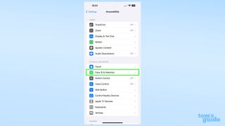 A screenshot showing the iOS settings menu