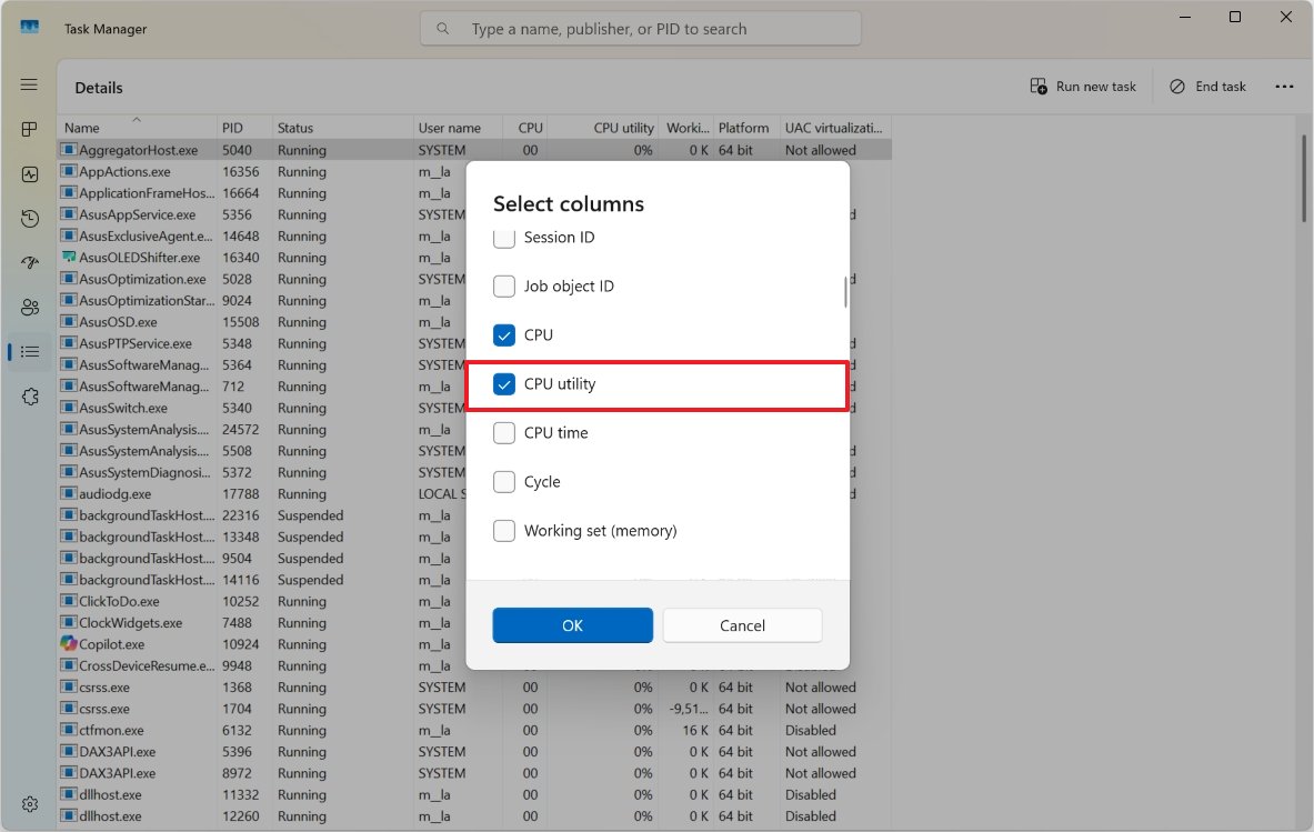 Task Manager new CPU metrics