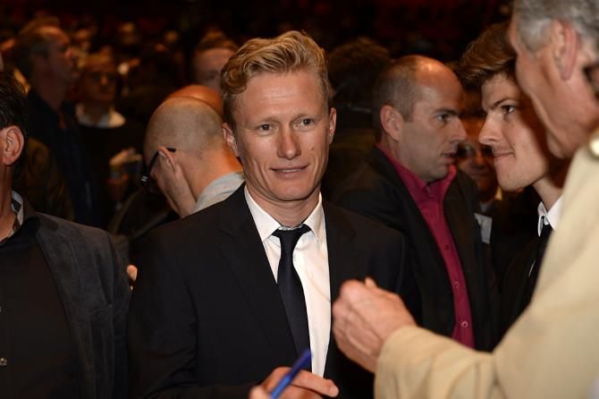 Astana manager Alexander Vinokourov made an appearance at the Tour de France 2015 presentation