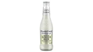A clear bottle of Fever-Tree Refreshingly Light Ginger Beer