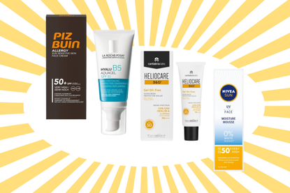 a collage of products showing the best sunscreen for your face