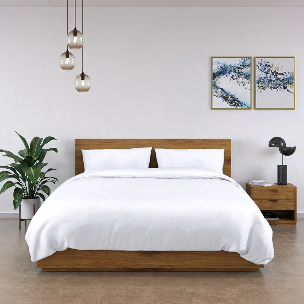 100% Bamboo Bedding Set - 100% Bamboo Bedding / Pure White / Uk Single