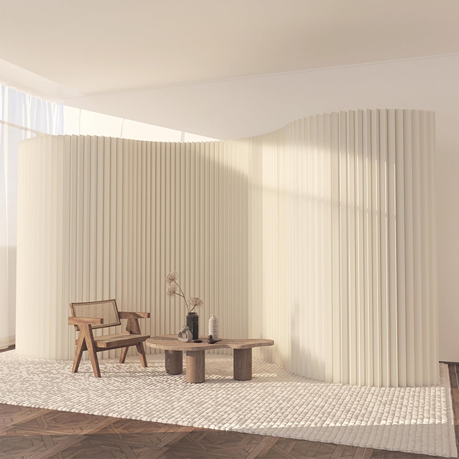 Foldable Paper Room Divider Screen - Portable Adjustable Paper Partition Wall for Commercial Spaces, Retail Store Displays, Office Decor &amp;amp; Window Showcase (h2m * L4m)