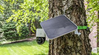 Eufy 4G LTE Cam S330 attached to tree