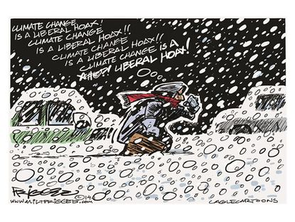 Editorial cartoon winter snow climate change