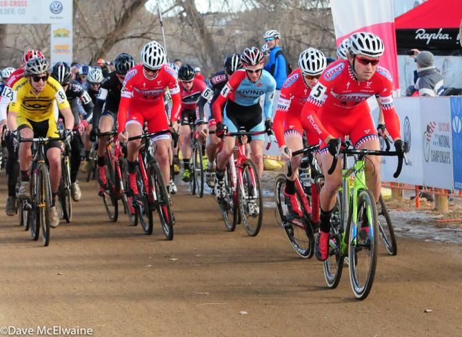 Cody Kaiser (California Giant Cycling) on the front at the start