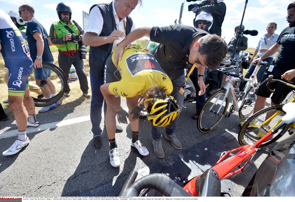 Fabian Cancellara (Trek Factory Racing) back on his feet but his Tour was almost over
