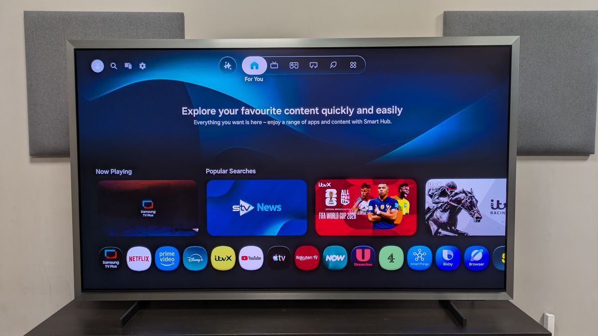 Samsung S99H with One Ui Tizen home page on screen