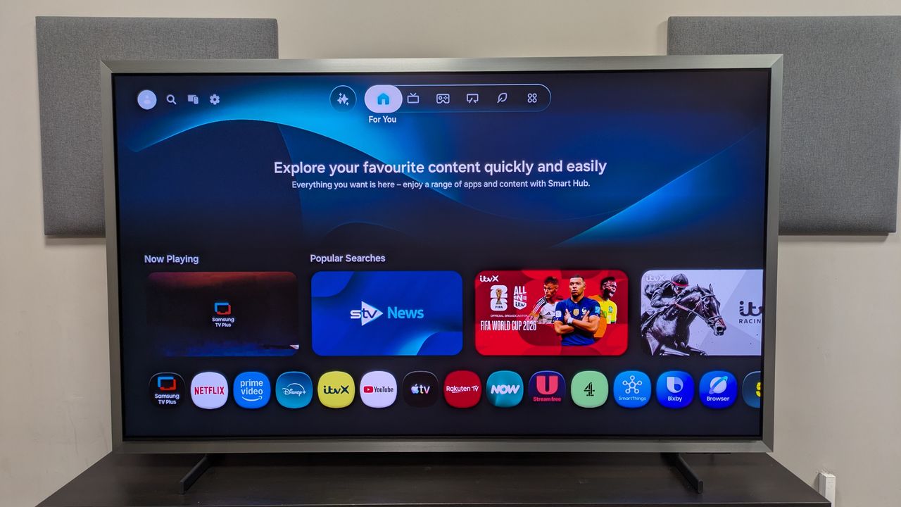 Samsung S99H with One Ui Tizen home page on screen