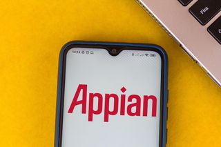 The Appian logo on a smartphone