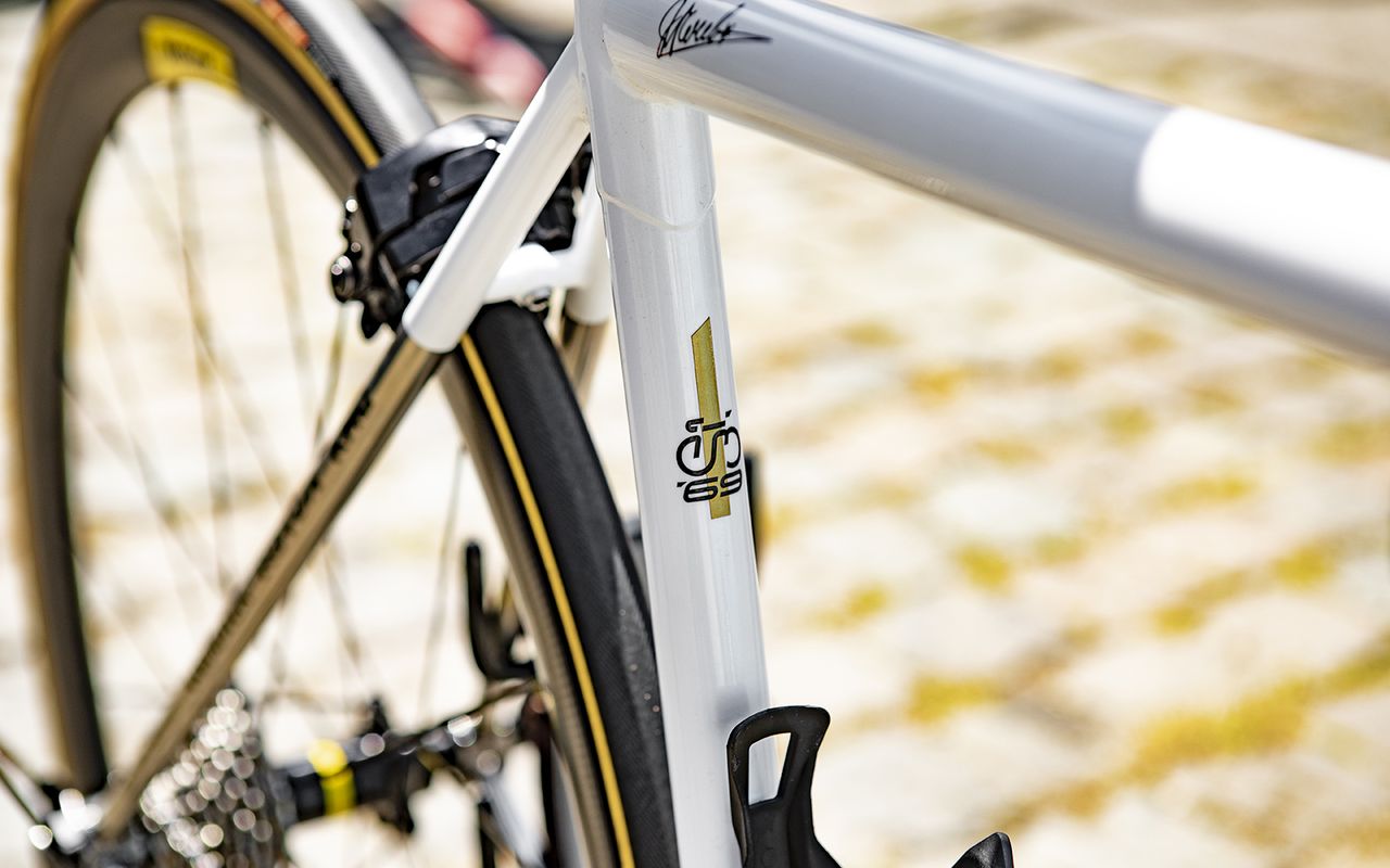 The bike features several subtle design details
