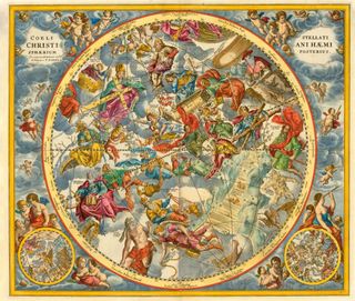 A 1660 map shows Christian constellations designed by an astronomer named Julius Schiller.