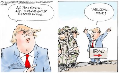 Political Cartoon U.S. Trump Syria Iraq