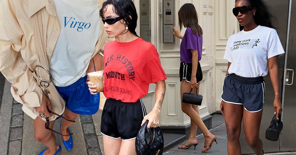 3 Ways to Wear Athletic Shorts and T-Shirts Like Zoë Kravitz 3 Ways to Wear Athletic Shorts and T-Shirts Like Zoë Kravitz