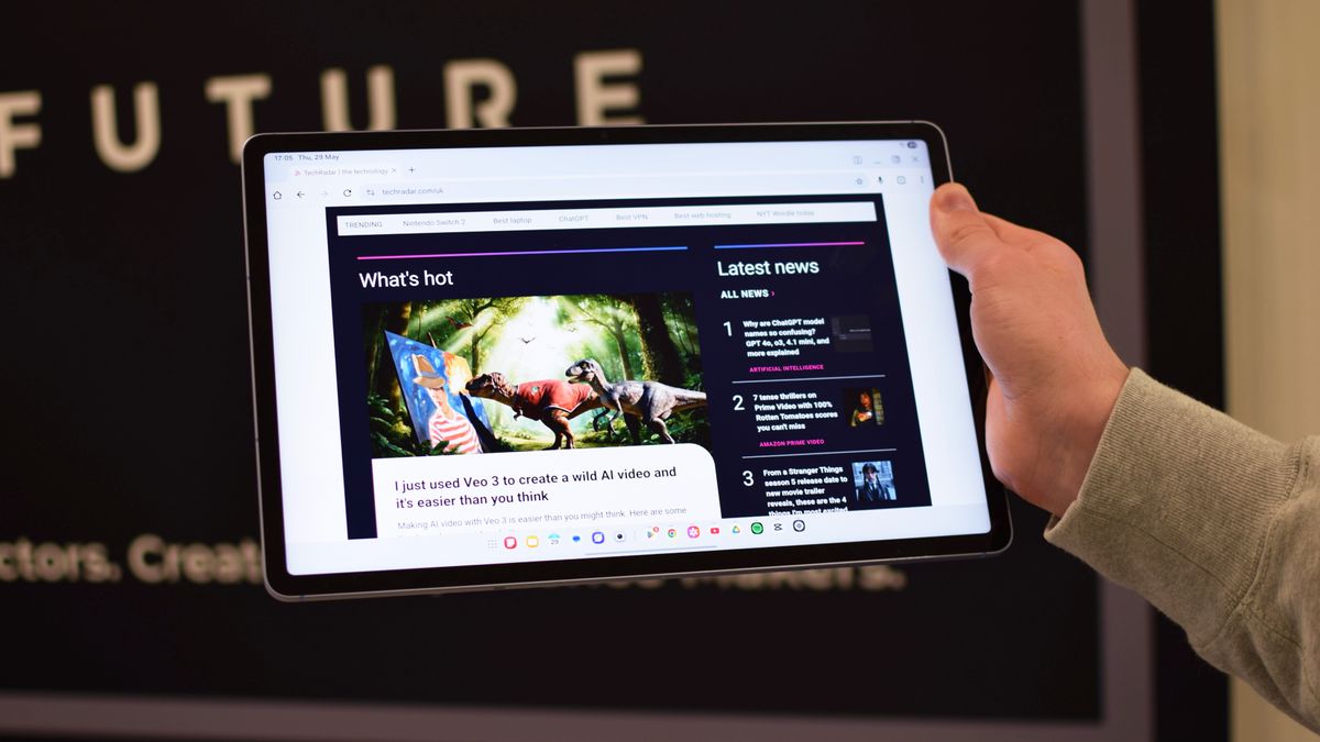 The Samsung Galaxy Tab S10 FE Plus open to TechRadar