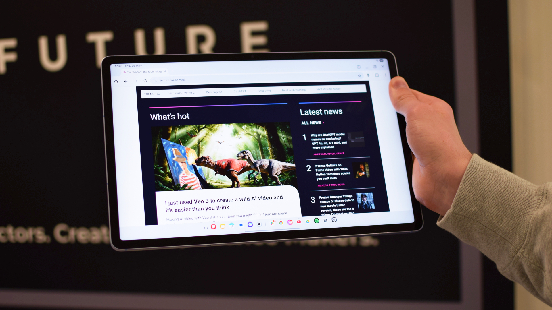The Samsung Galaxy Tab S10 FE Plus open to TechRadar