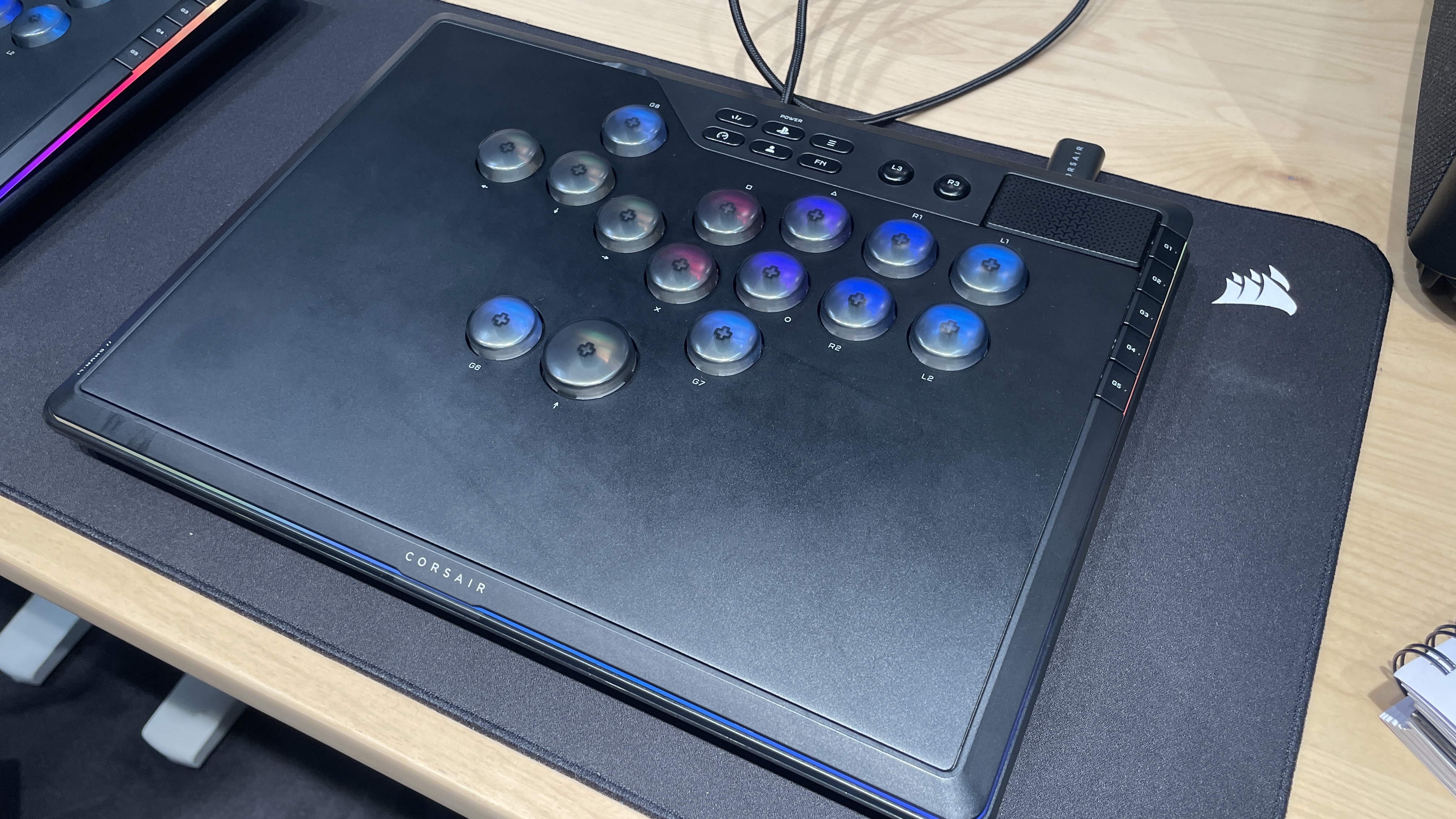 A picture of the Corsair Hall Effect leverless fight controller