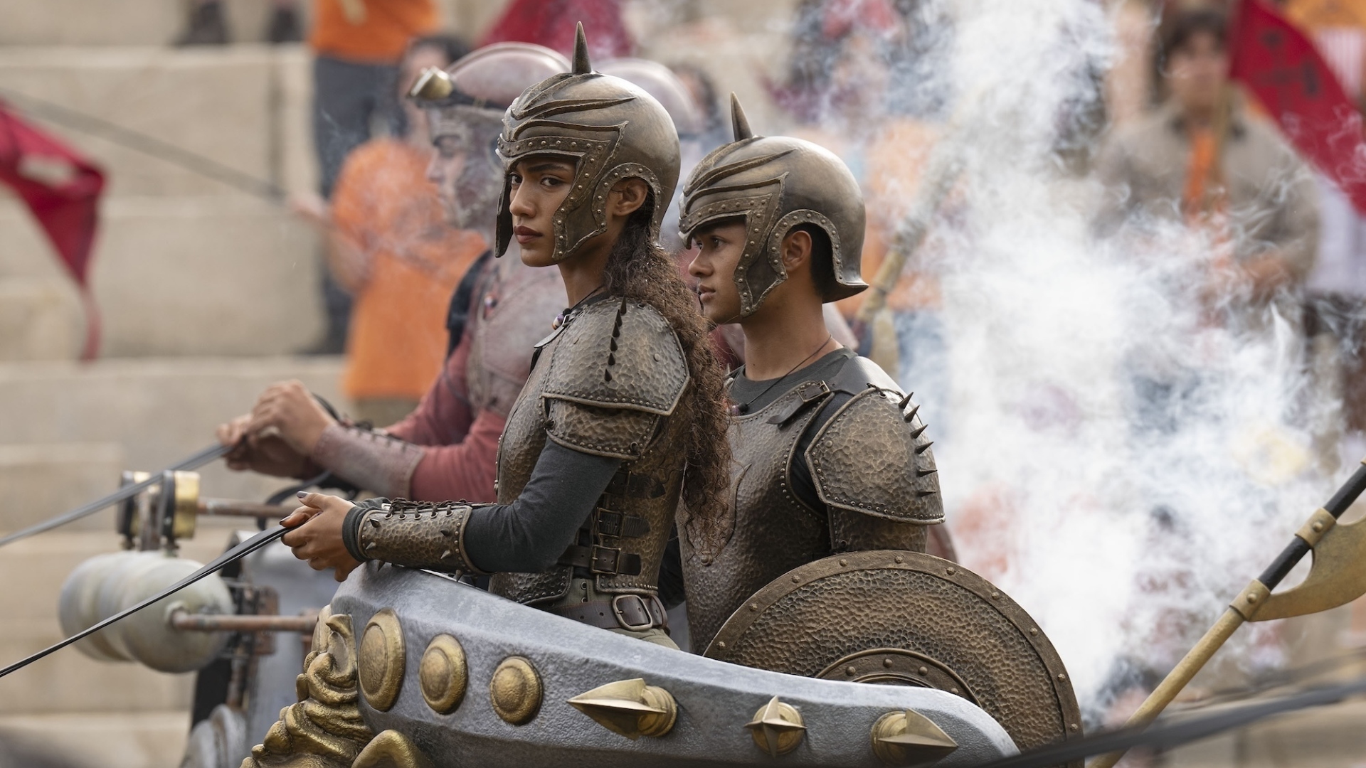 Clarisse leads soldiers in Percy Jackson and the Olympians season 2
